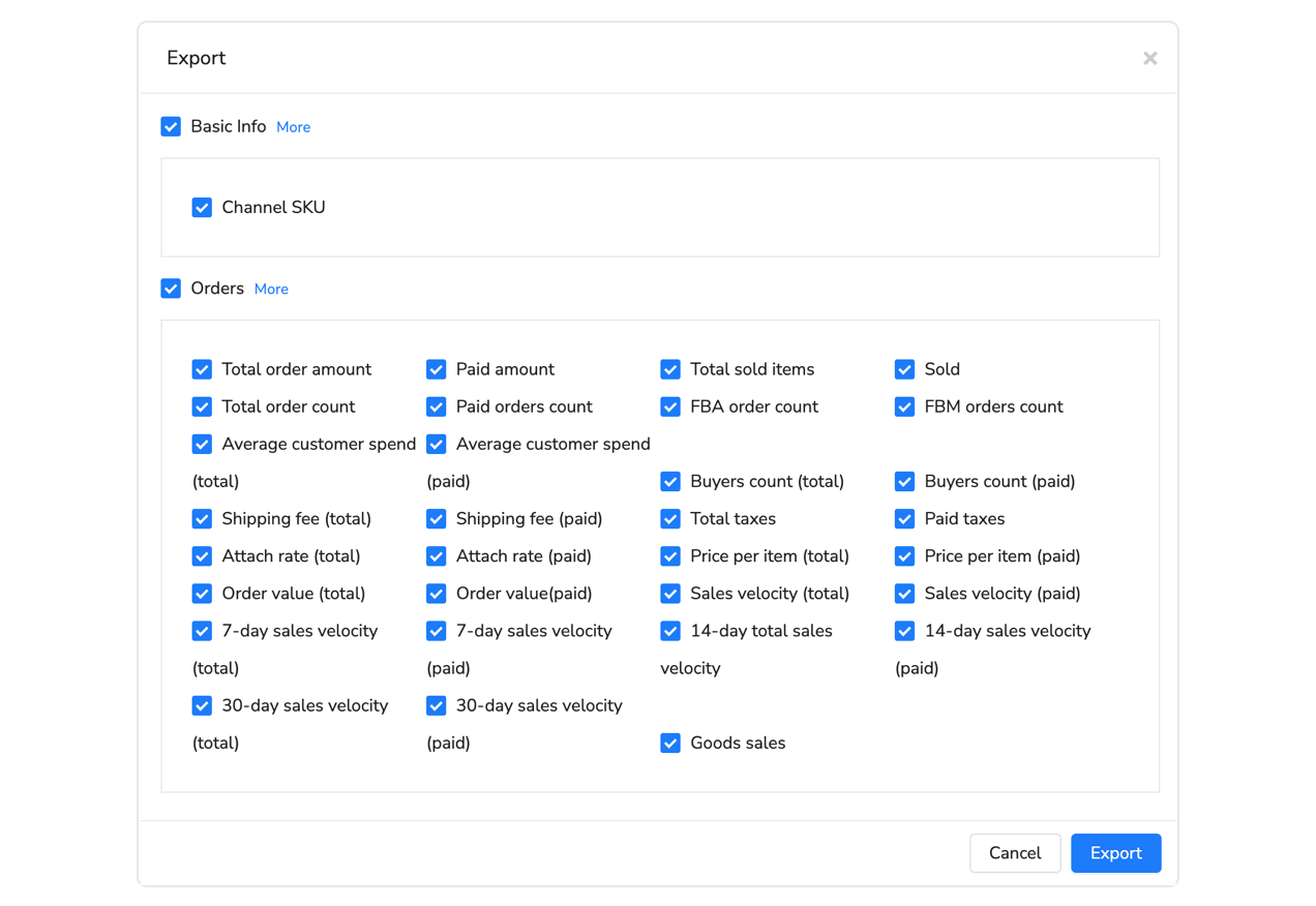 Maxmerce data export for FBA reimbursement claim documentation
