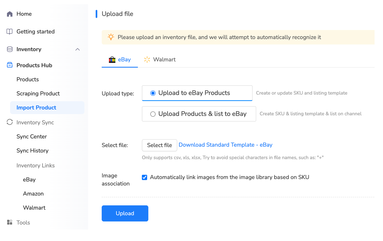 eBay bulk listing via Excel