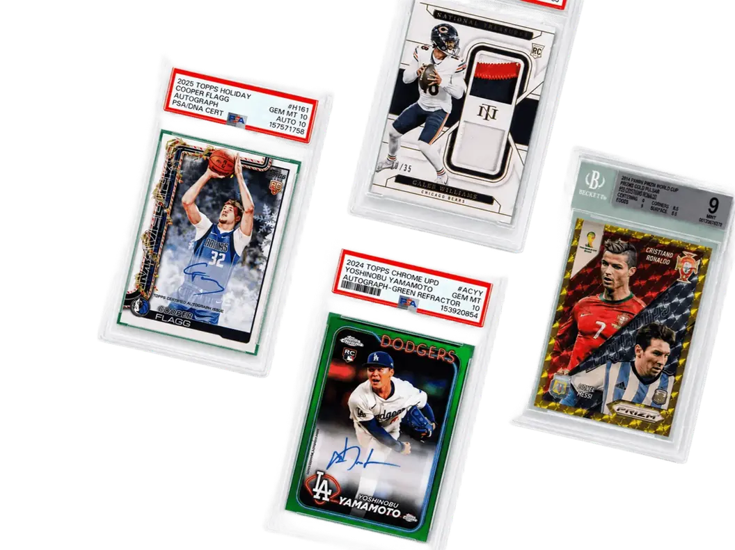 Four graded collectible sports cards